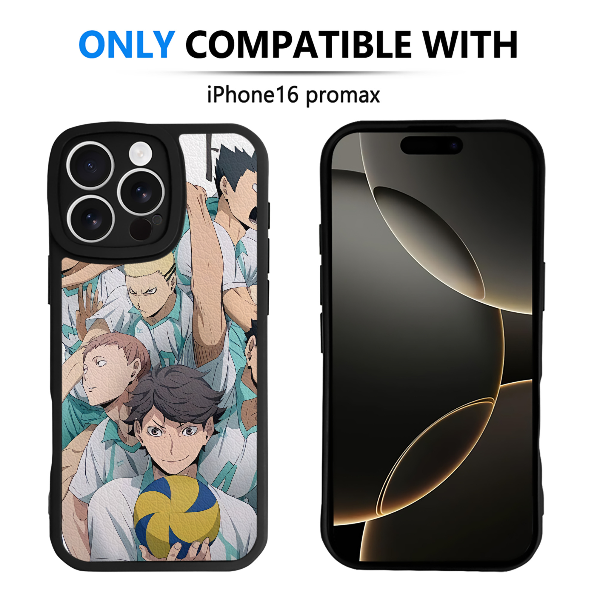 （画像用） ハイキュー!! Haikyu!! 【iPhone 16シリーズ対応】シリコンスマホケース（レザー調） 材質：シリコン